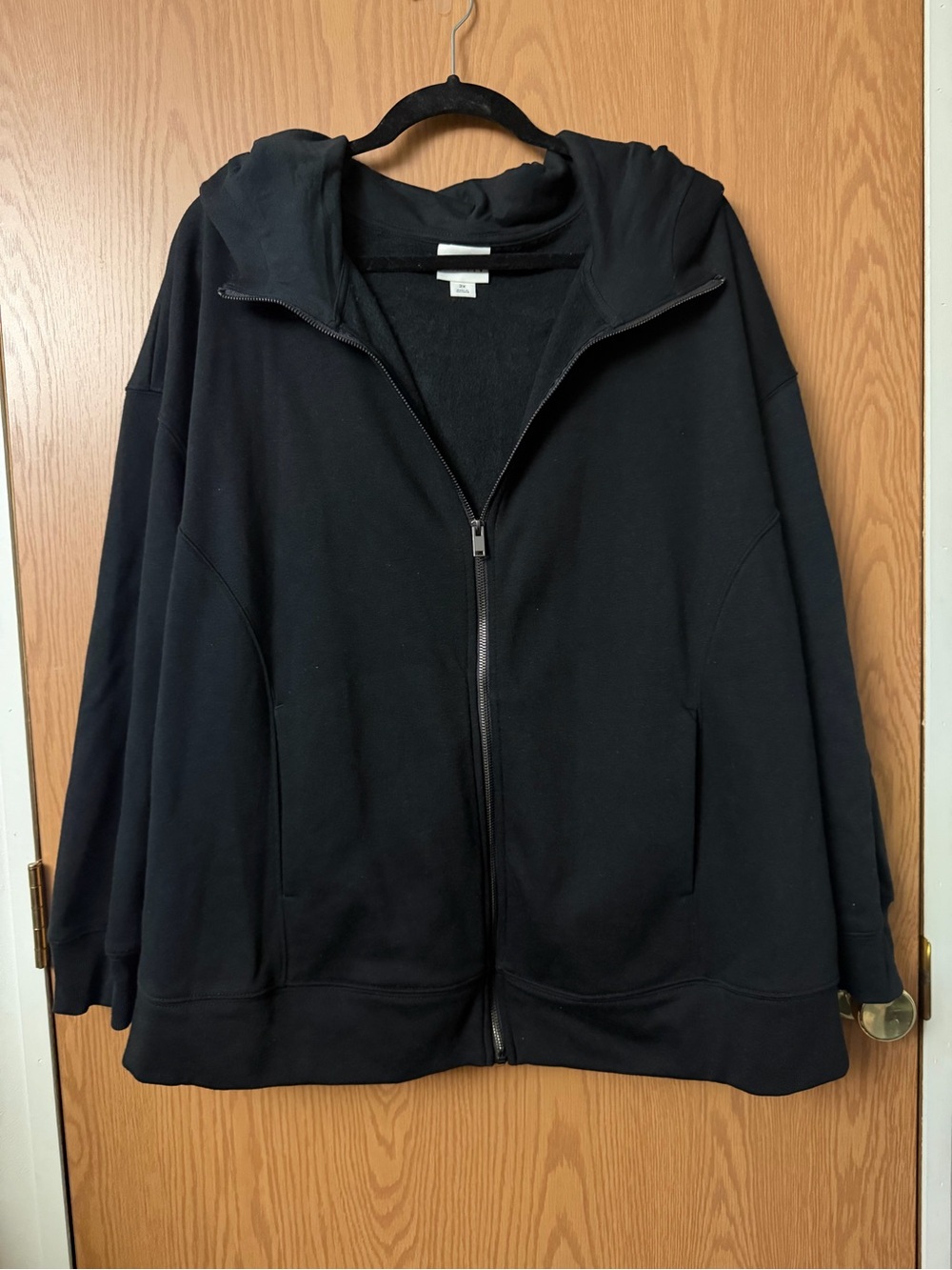 Ava & Viv Black Full Zip Hoodie Women’s 2X Plus Size Oversized